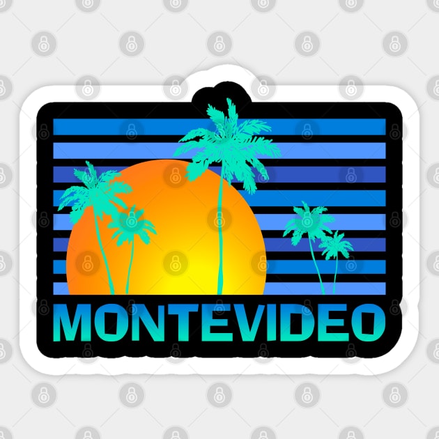 Montevideo Uruguay Sunset Palm Trees Sticker by Pine Hill Goods
